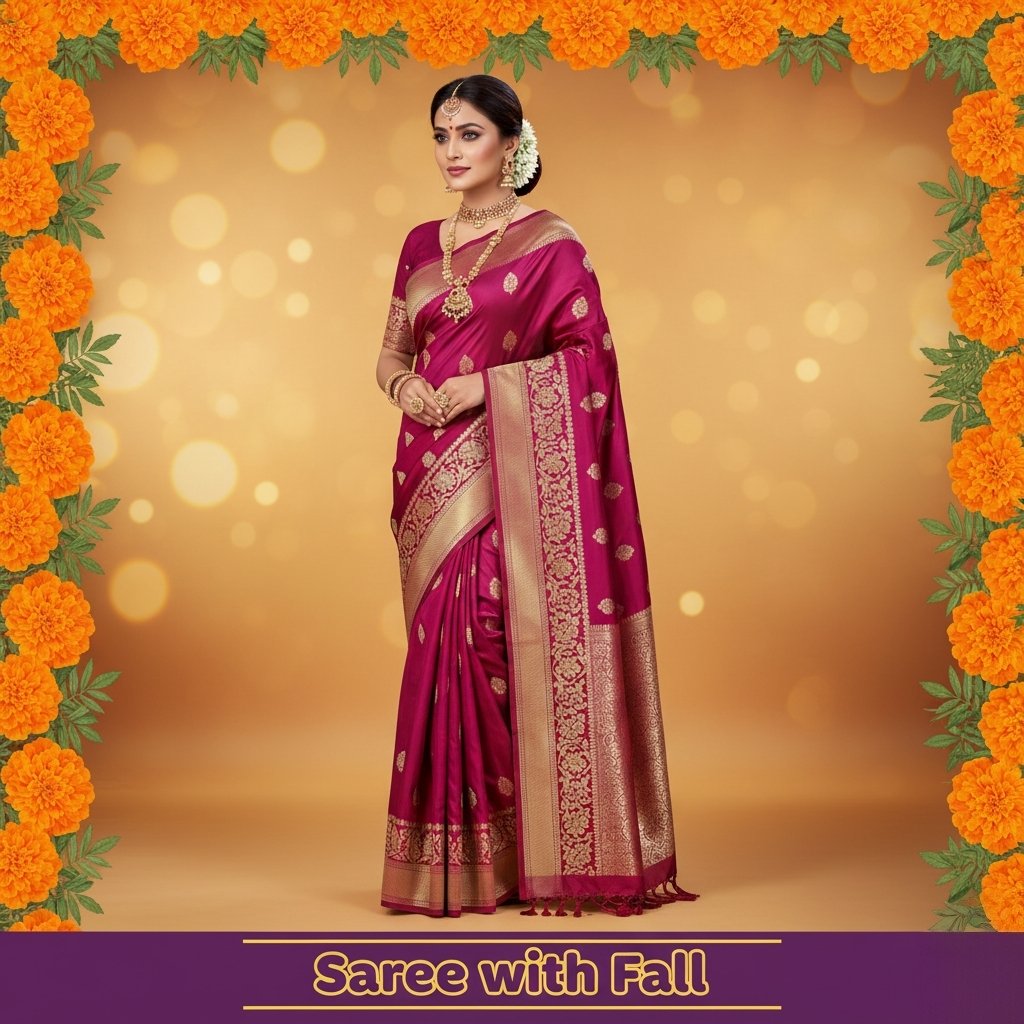 Saree with fall