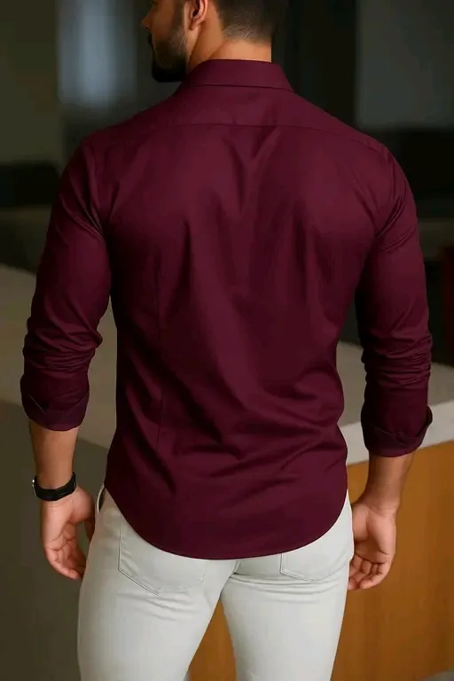 Men’s Solid Slim Fit Casual Shirt – Full Sleeve Cotton Blend Shirt for Daily & Party Wear