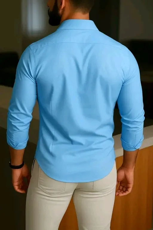 Men’s Solid Slim Fit Casual Shirt – Full Sleeve Cotton Blend Shirt for Daily & Party Wear