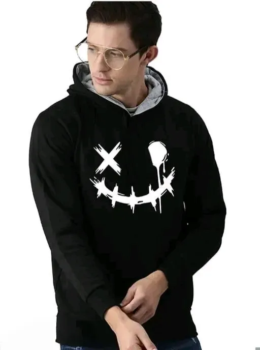 KEESOR Men’s Cotton Hooded Sweatshirt | Solid Pattern Long Sleeve Men Jacket